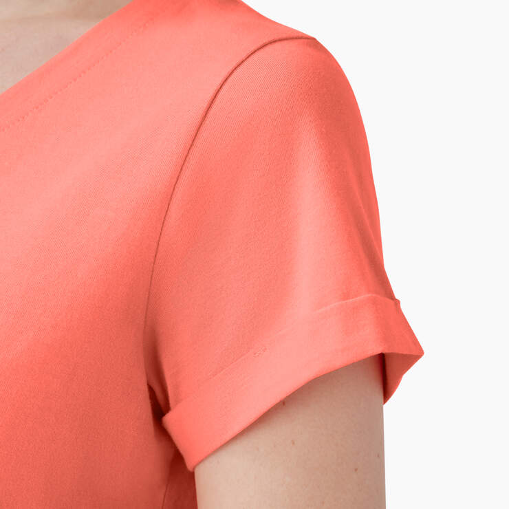 Women’s V-Neck T-Shirt - Coral Fusion (OO) image number 8