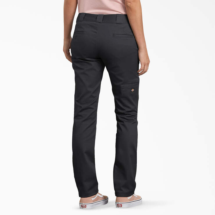 Women's FLEX Slim Fit Double Knee Pants - Black (BK) image number 2