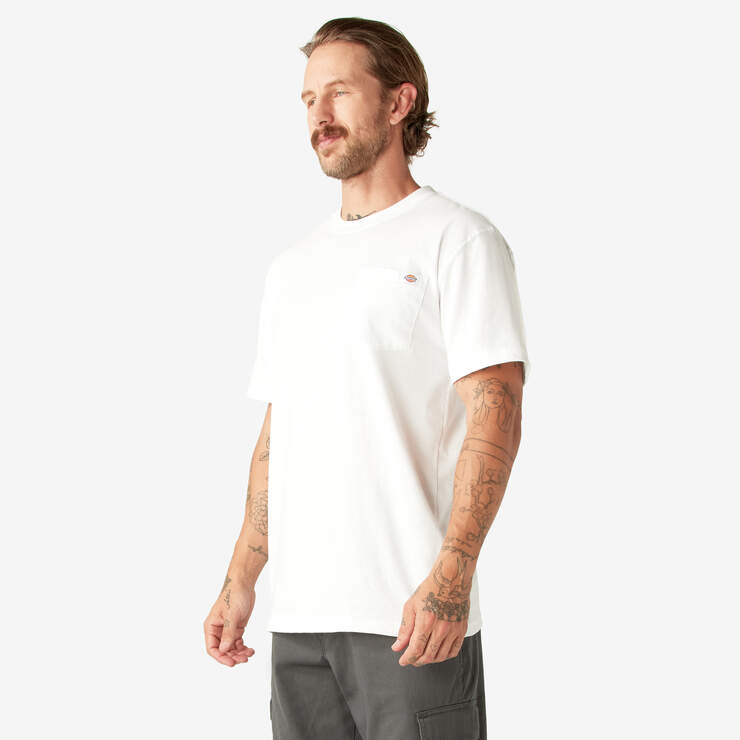 Heavyweight Short Sleeve Pocket T-Shirt - White (WH) image number 3