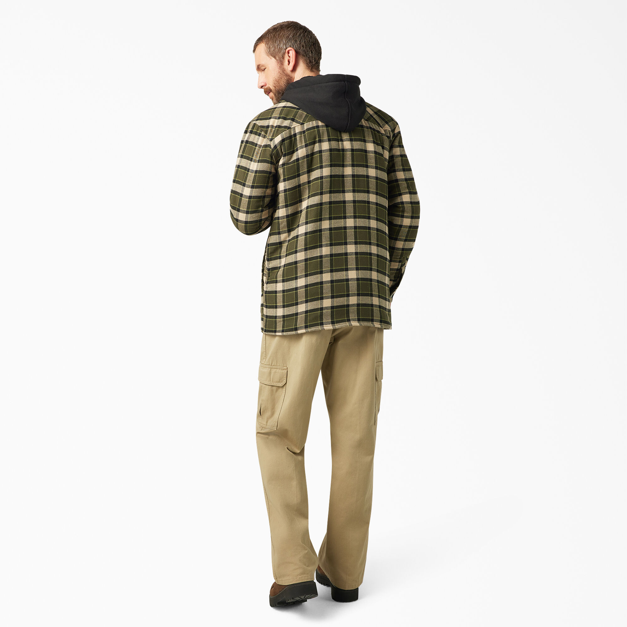 Men s Water Repellent Flannel Hooded Shirt Jacket Dickies US