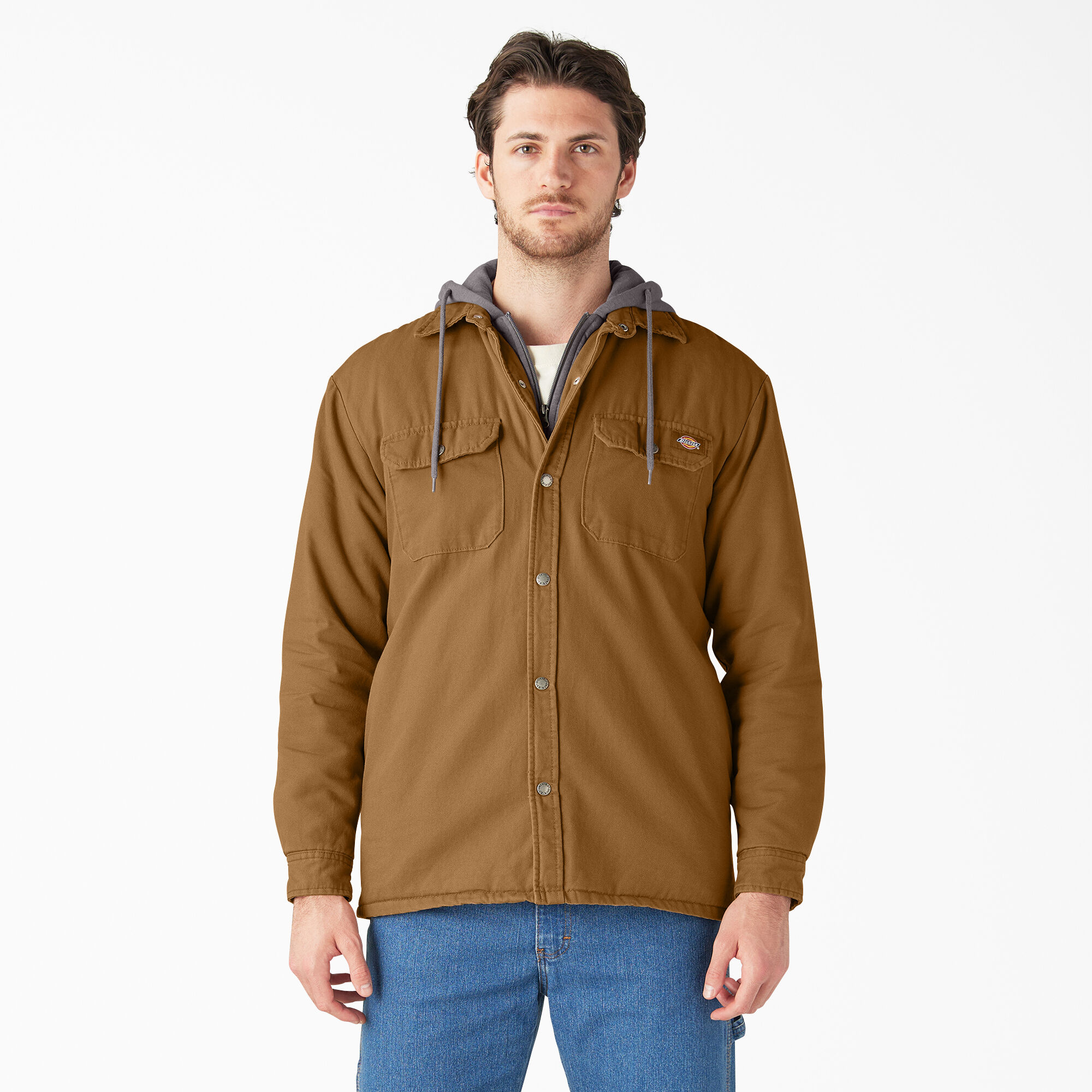 Men s Water Repellent Duck Hooded Shirt Jacket Dickies US