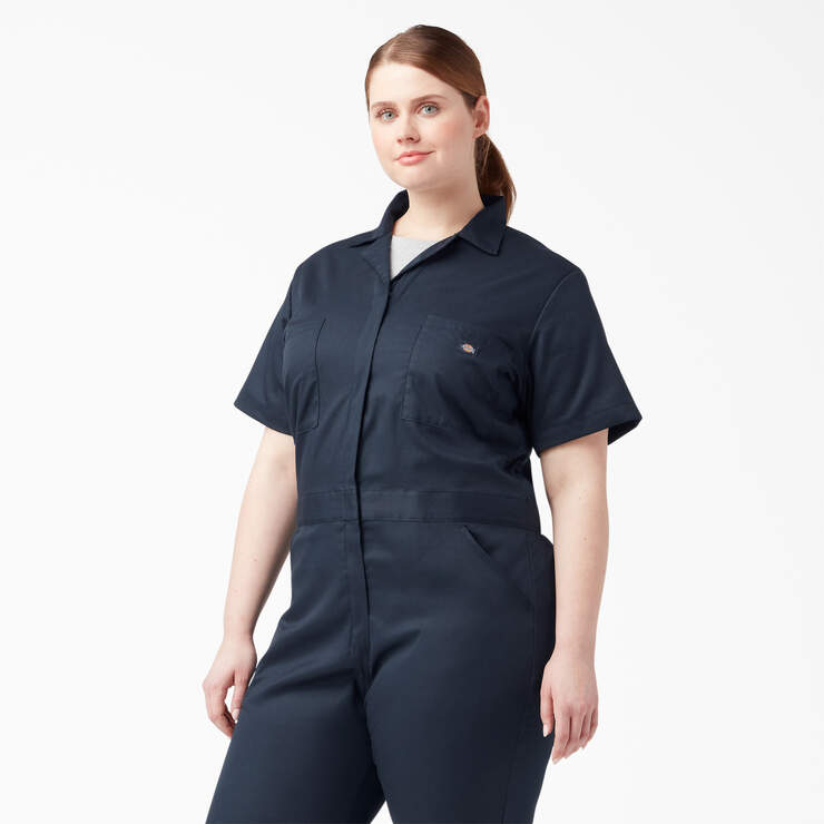 Women's Plus FLEX Cooling Short Sleeve Coveralls - Dark Navy (DN) image number 4