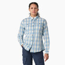 Women&#39;s Cooling Roll-Tab Work Shirt - Clear Blue Hillside Plaid &#40;B1F&#41;