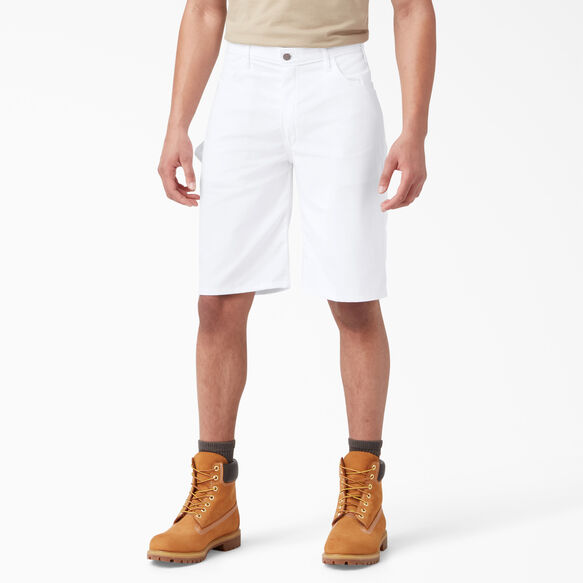 11&quot; FLEX Relaxed Fit Utility Painter&#39;s Shorts - White &#40;WH&#41;
