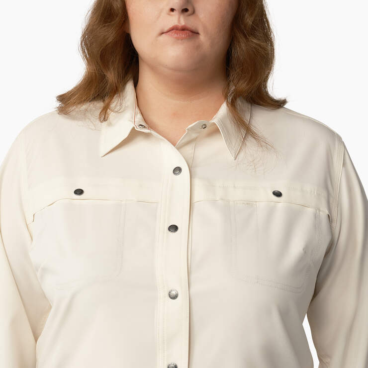 Women's Plus Cooling Roll-Tab Work Shirt - Antique White (ADW) image number 5