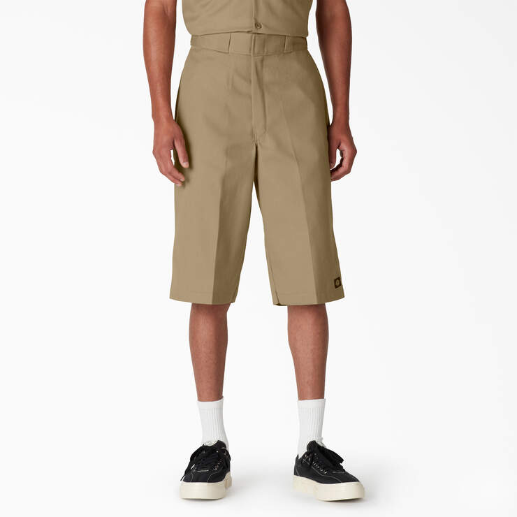 Loose Fit Multi-Use Pocket Work Shorts, 15" - Khaki (KH) image number 1