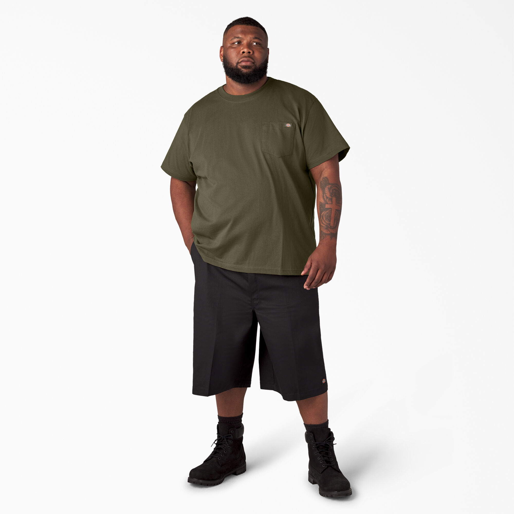Dickies men's short sleeve heavyweight shop crew neck