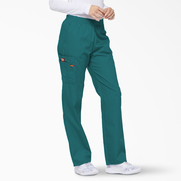Women&#39;s EDS Signature Tapered Leg Cargo Scrub Pants - Teal &#40;DTL&#41;