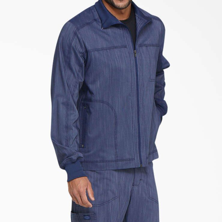 Men's Advance Two-Tone Twist Scrub Jacket - Navy Blue (NVY) image number 3