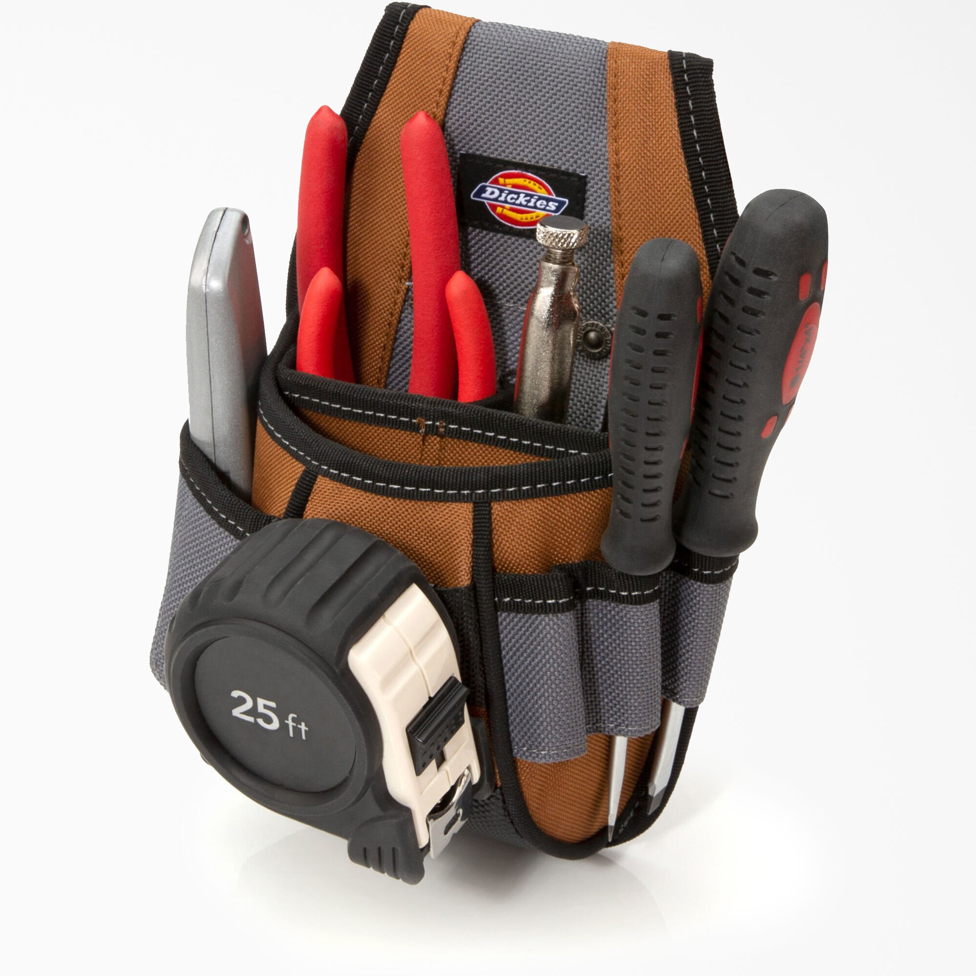 Dickies 57101 Rigid Nail/Screw Tool Belt Pouch with Tape Measure Clip 