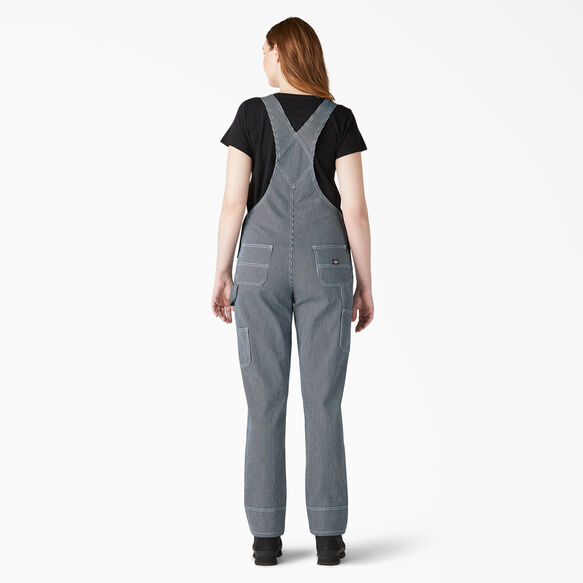 Women&rsquo;s Hickory Stripe Boyfriend Fit Bib Overalls - Stonewashed Hickory Stripe &#40;SHS&#41;