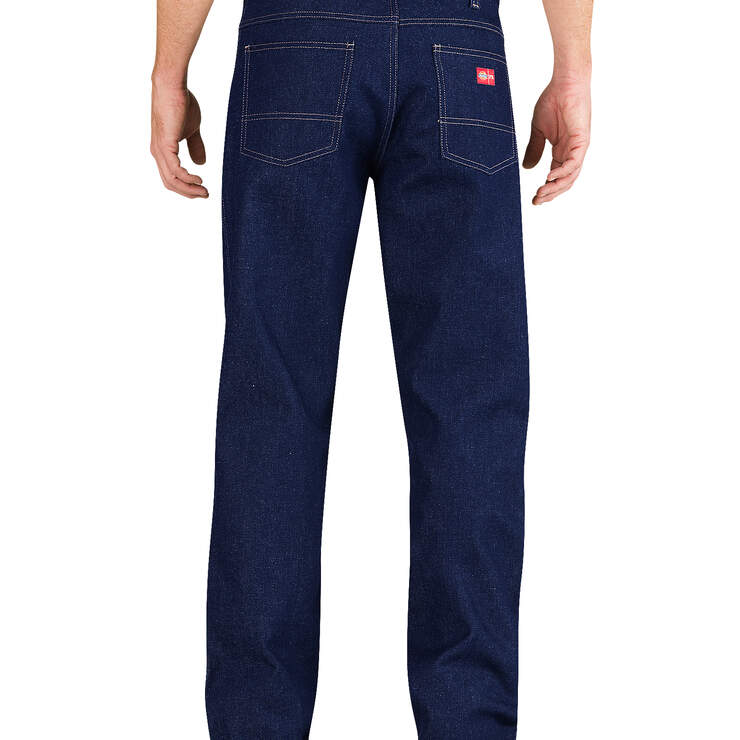 Flame-Resistant Relaxed Fit Straight Leg 5-Pocket Jeans - Rinsed Indigo Blue (RNB) image number 2