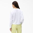 Women&#39;s Script Logo Long Sleeve Cropped T-Shirt - White &#40;WH&#41;