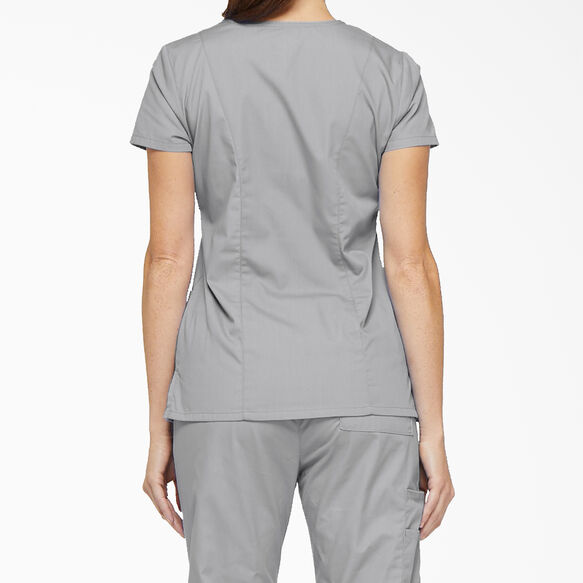 Women&#39;s EDS Signature V-Neck Scrub Top with Pen Slot - Gray &#40;GY&#41;
