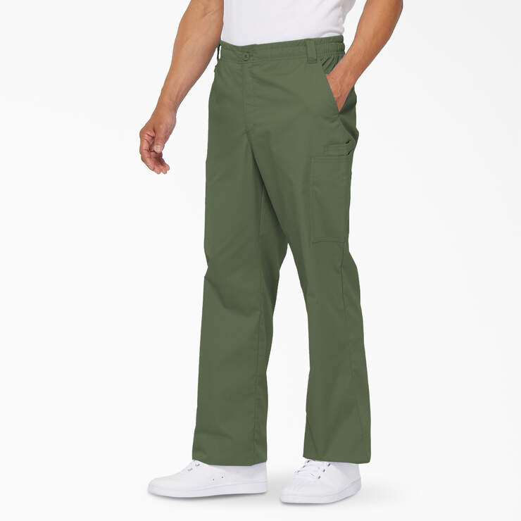 Men's EDS Signature Cargo Scrub Pants - Olive Green (OLI) image number 3