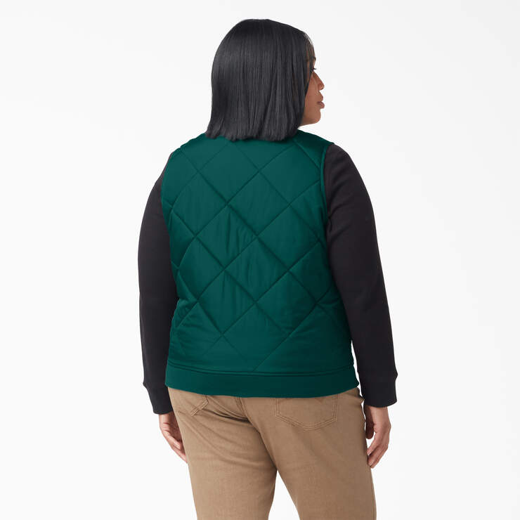 Women’s Plus Quilted Vest - Forest Green (FT) image number 2