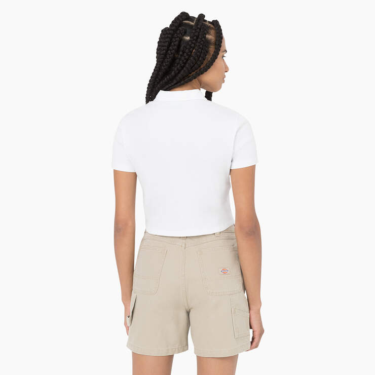 Women's Tallasee Short Sleeve Cropped Polo - White (WH) image number 2