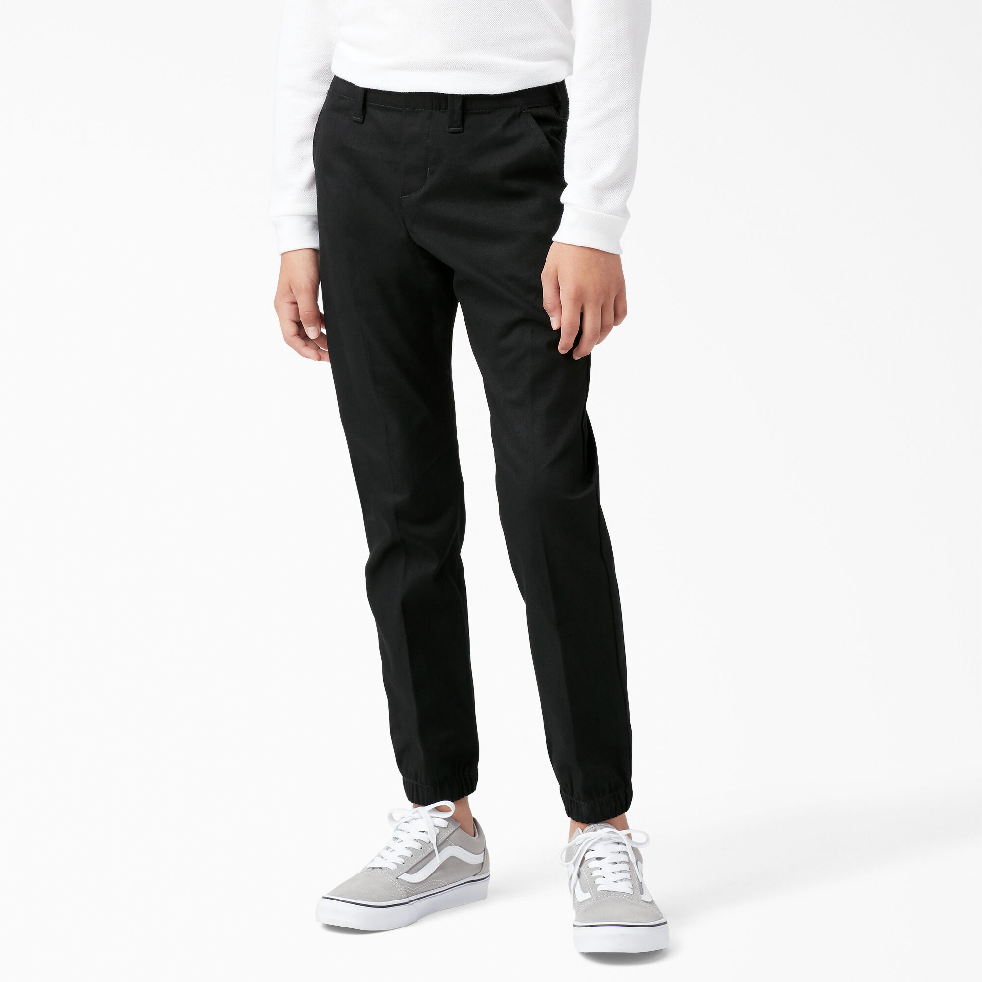 boys slim black joggers