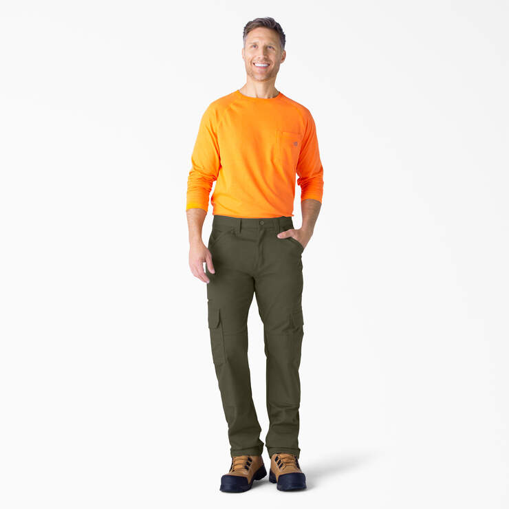 FLEX DuraTech Relaxed Fit Duck Cargo Pants - Moss Green (MS) image number 3