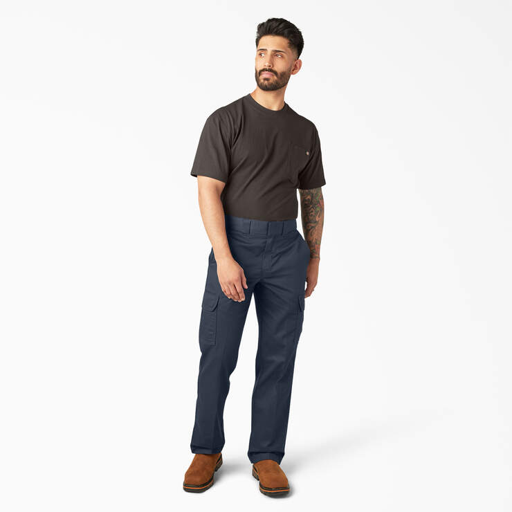 Relaxed Fit Cargo Work Pants - Dark Navy (DN) image number 4
