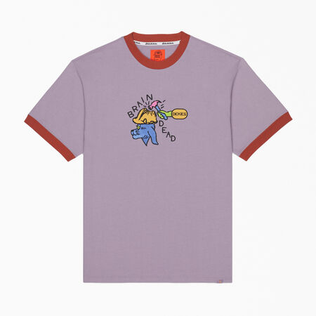 Brain Dead Embroidered T-Shirt - Purple &#40;PR&#41;