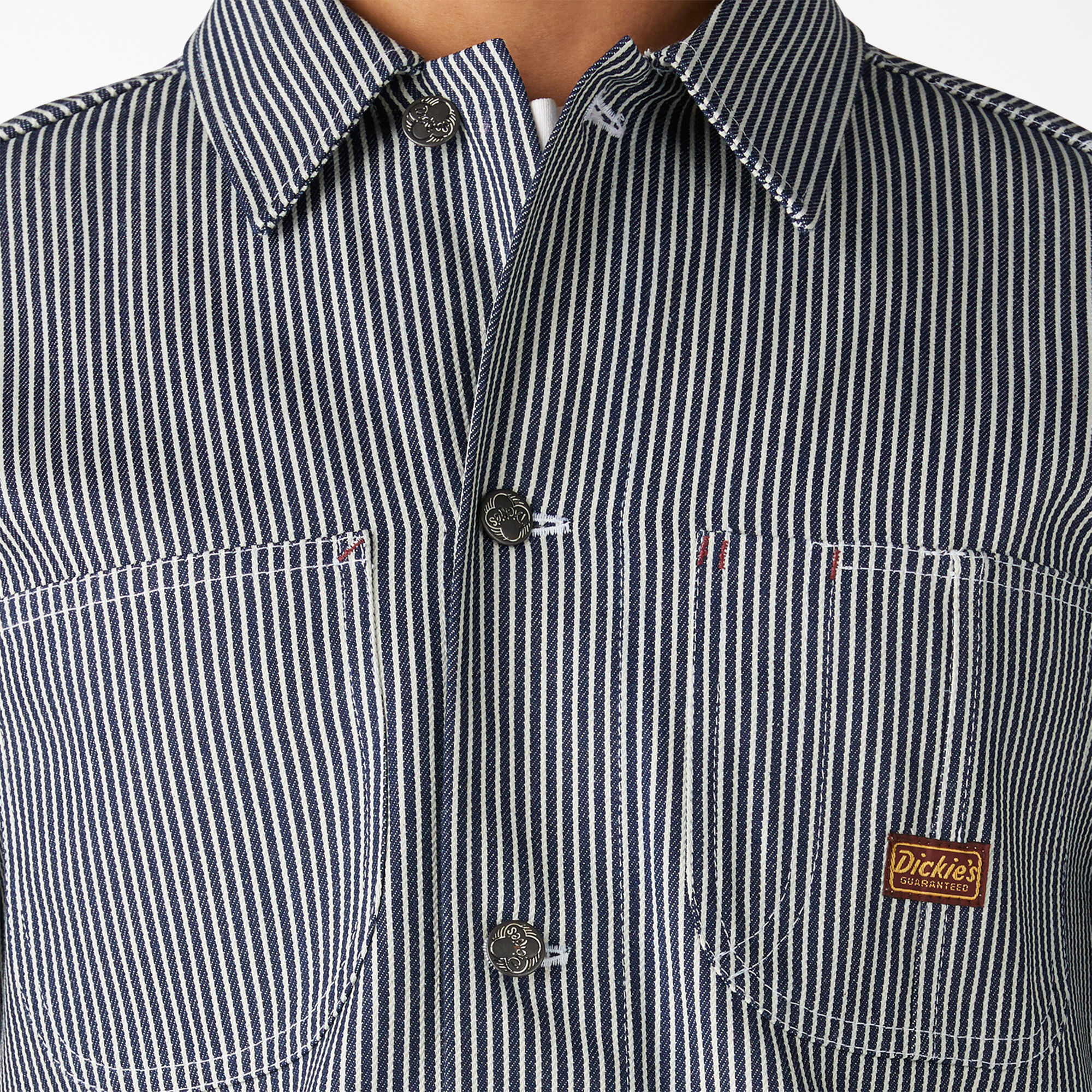 Hickory stripe chore coat top