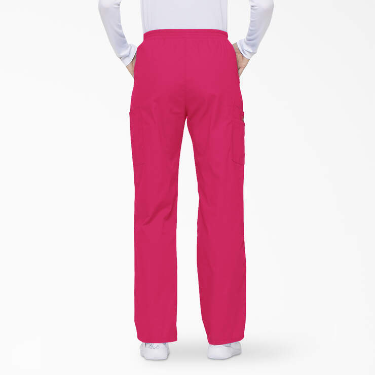Women's EDS Signature Cargo Scrub Pants - Hot Pink (HPK) image number 2