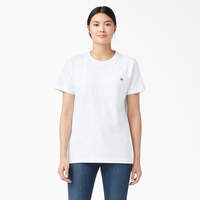Women's Heavyweight Short Sleeve Pocket T-Shirt - White (WH)