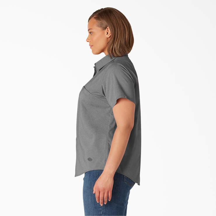 Women's Plus Cooling Short Sleeve Work Shirt - Alloy Heather (LYH) image number 3
