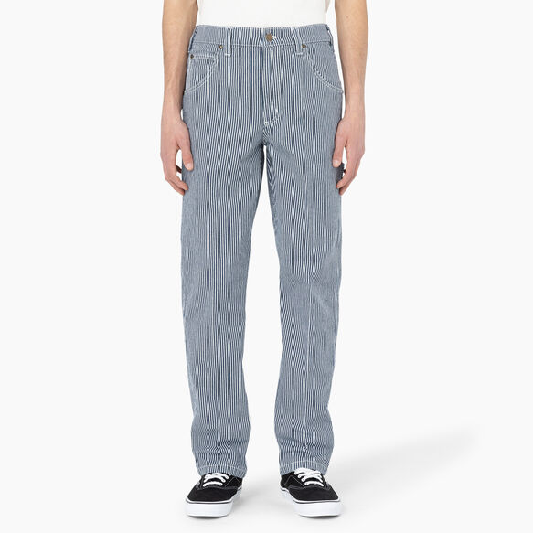 Garyville Hickory Stripe Carpenter Pants - Ecru/Airforce Blue &#40;EUA&#41;
