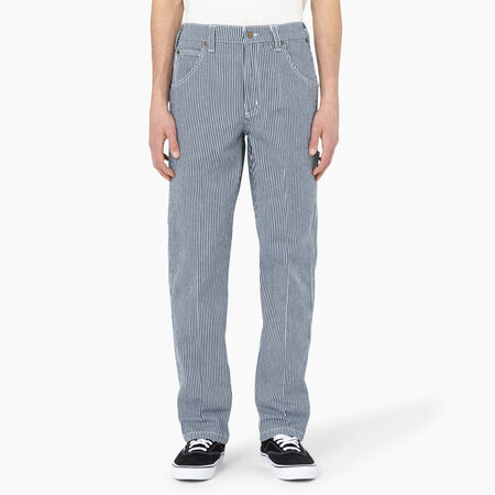 Garyville Hickory Stripe Carpenter Pants - Ecru/Airforce Blue &#40;EUA&#41;