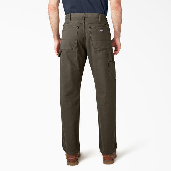 Relaxed Fit Heavyweight Duck Carpenter Pants - Rinsed Moss Green &#40;RMS&#41;