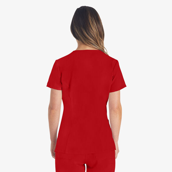 Women&#39;s EDS Essentials V-Neck Scrub Top - Red &#40;RD&#41;