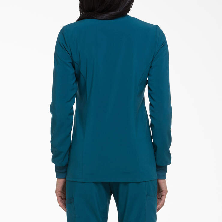 Women's EDS Essentials Snap Front Scrub Jacket - Caribbean Blue (CRB) image number 2