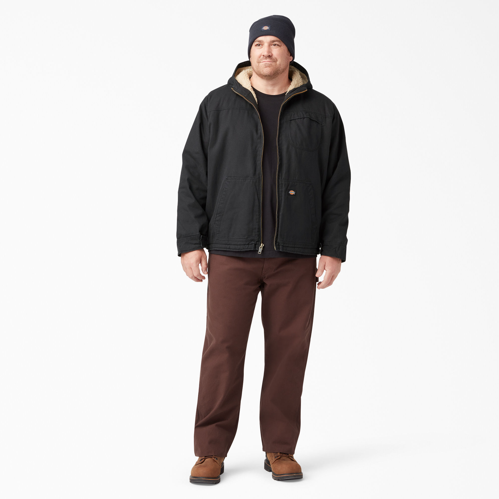 Dickies men's sanded duck sherpa lined hooded jacket store