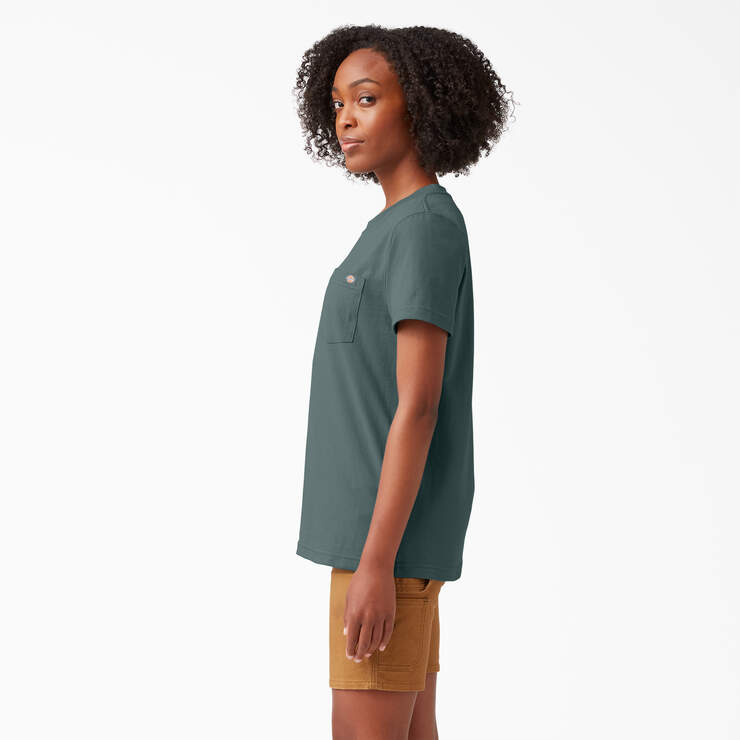 Women's Heavyweight Short Sleeve Pocket T-Shirt - Lincoln Green (LN) image number 3