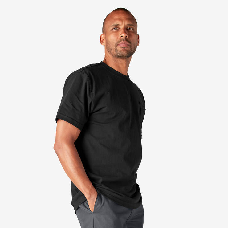 Heavyweight Short Sleeve Pocket T-Shirt - Black (BK) image number 4
