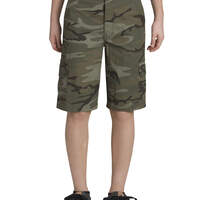Boys' Relaxed Fit Camo Ripstop Cargo Shorts, 8-18 - Rinsed Light Green Camo (RLGC)
