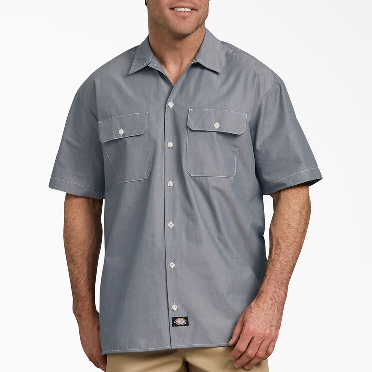 Relaxed Fit Short Sleeve Chambray Shirt - Navy Chambray &#40;NVC&#41;