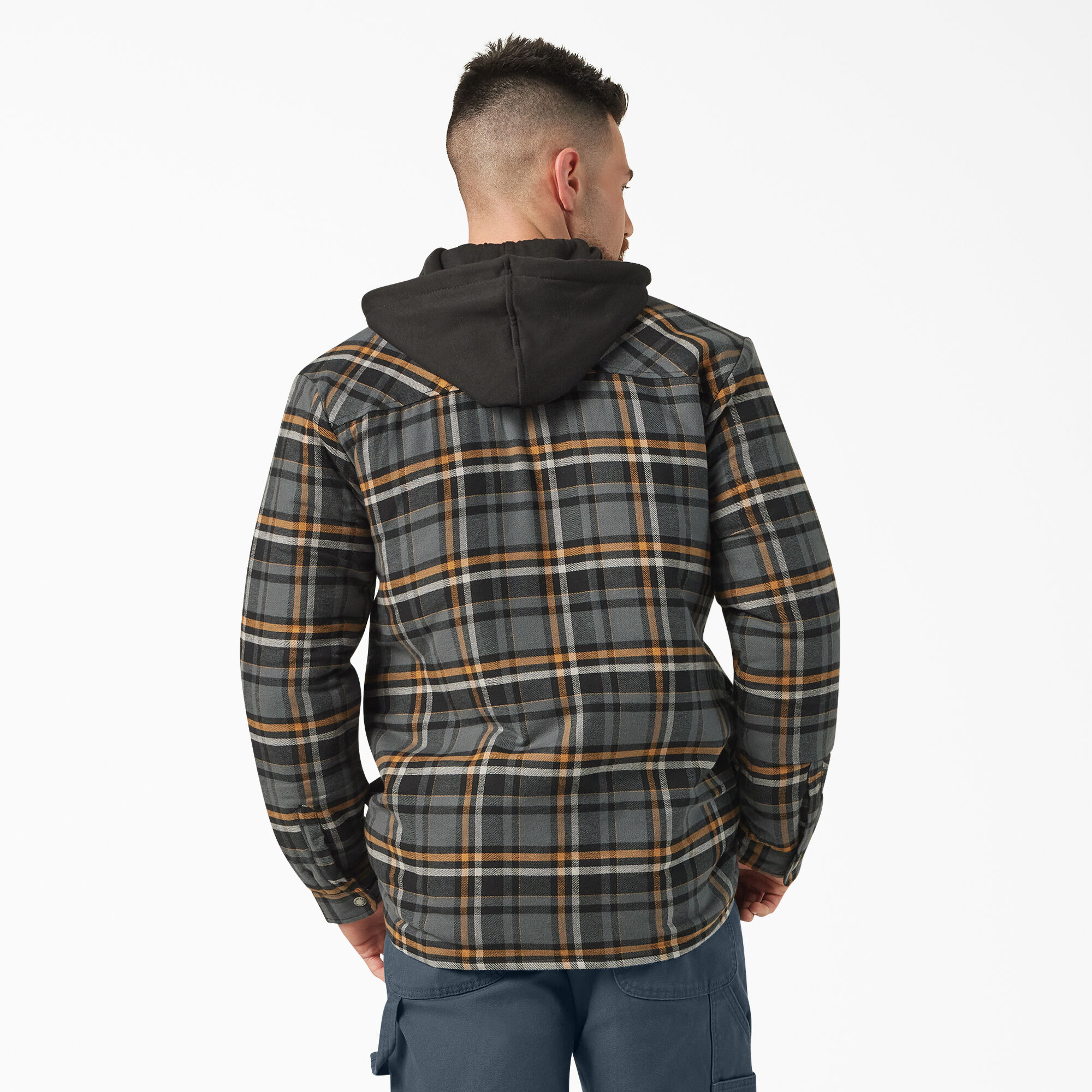 Men's Water Repellent Flannel Hooded Shirt Jacket - Dickies US Men's Water Repellent Flannel Hooded Shirt Jacket - Dickies US