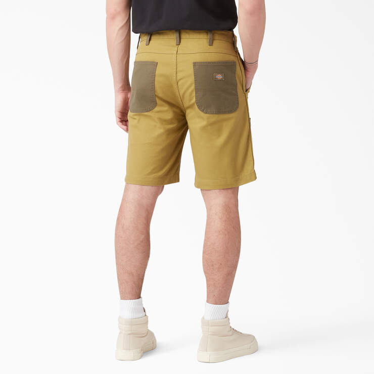 Regular Fit Contrast Chap Front Shorts, 9" - Stonewash Military/Moss Green (S2I) image number 2