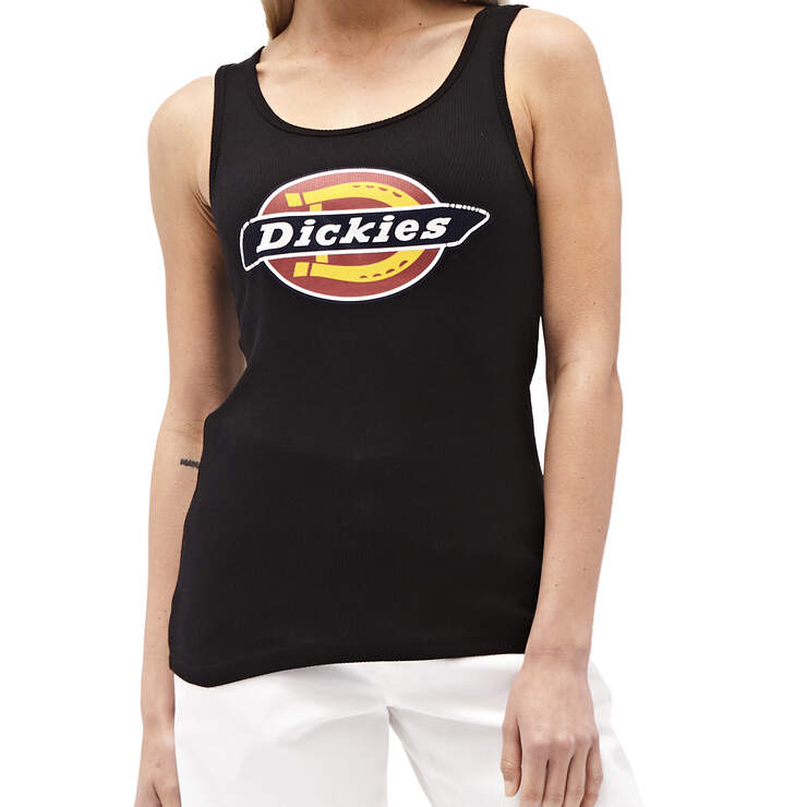 Dickies Girl Juniors' Icon Logo Solid Tank Top - Black (BLK) image number 1