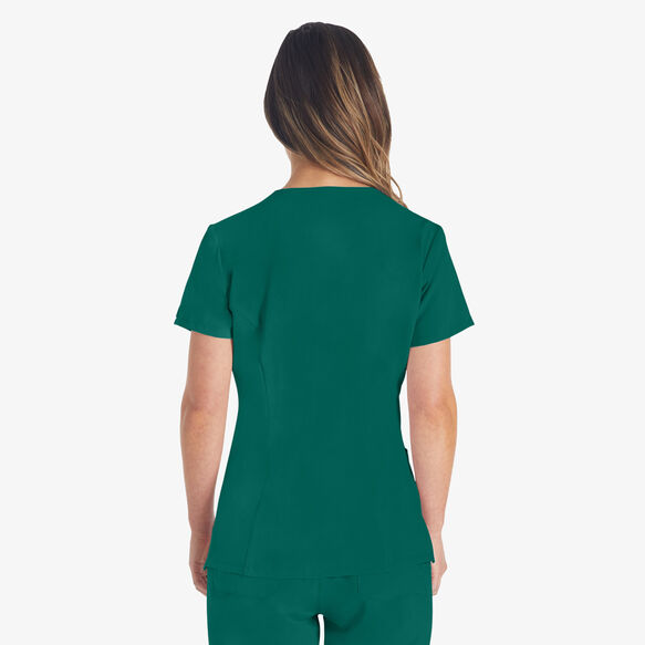 Women&#39;s EDS Essentials V-Neck Scrub Top - Hunter Green &#40;HTR&#41;