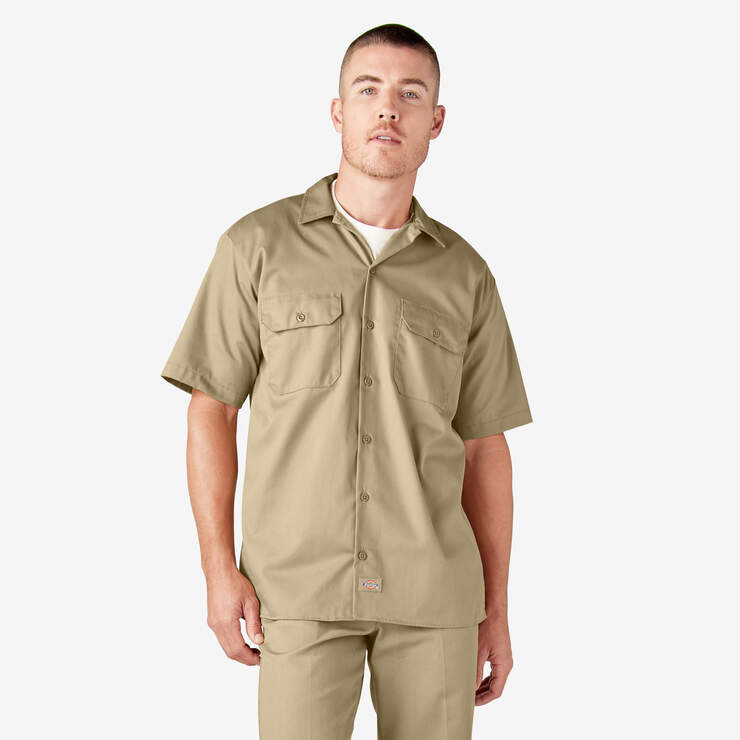 Short Sleeve Work Shirt - Khaki (KH) image number 1