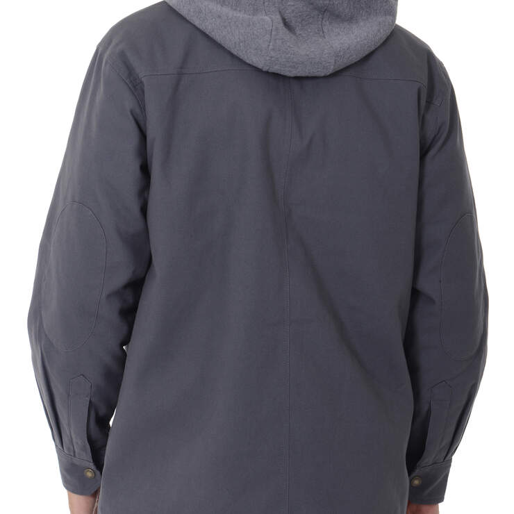 Hooded Canvas Shirt Jacket - Charcoal Gray (CH) image number 2