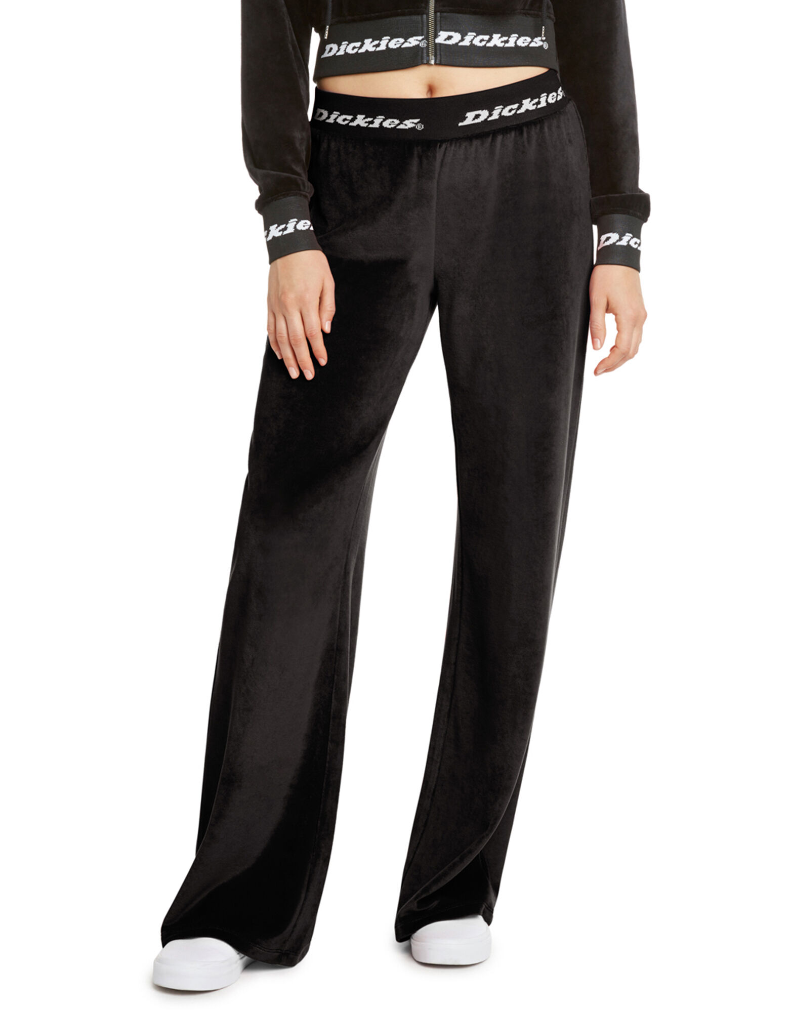 Dickies Girl Juniors Logo Band Velour Pants Dickies US