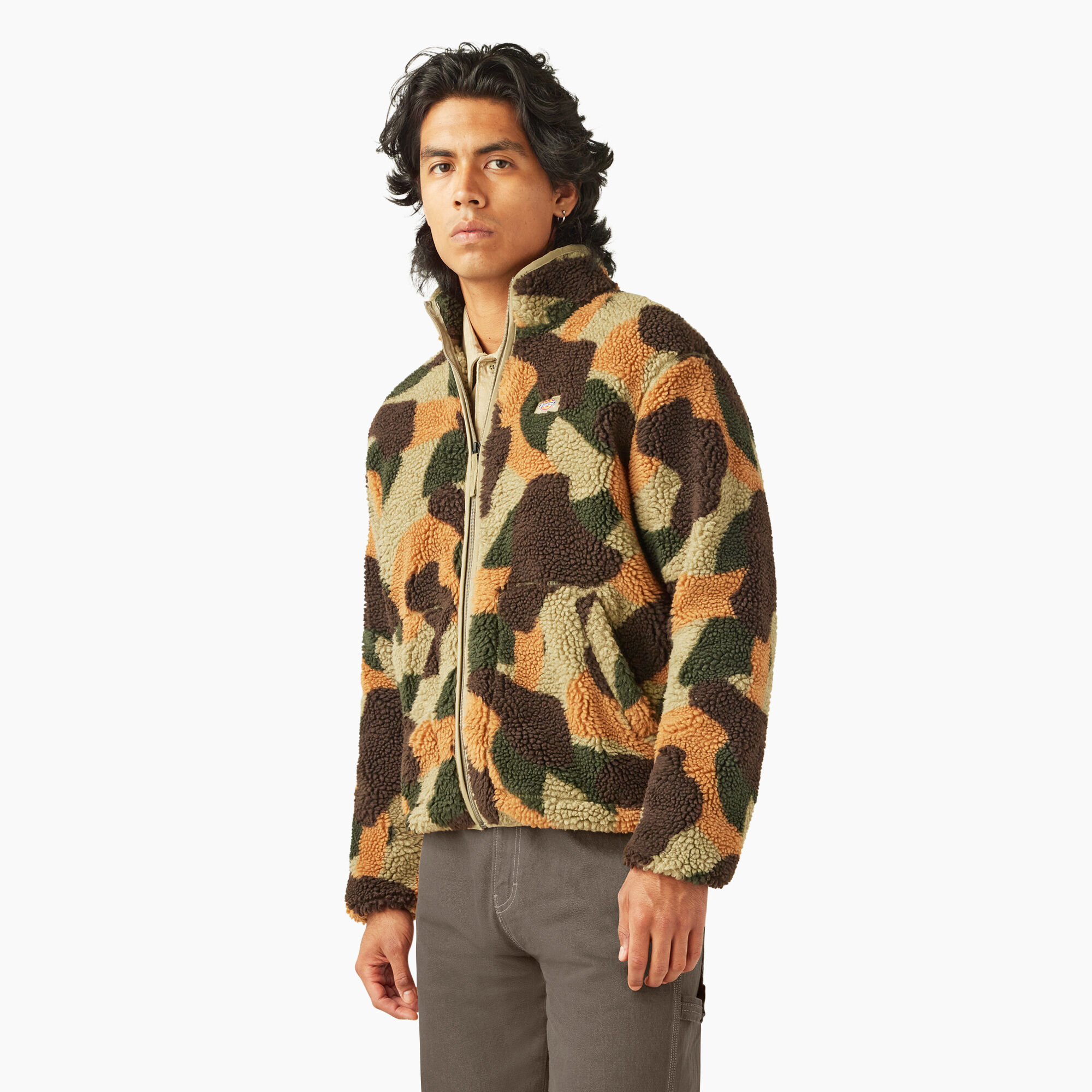 Relaxed Fit High Pile Fleece Camo Jacket Dickies US