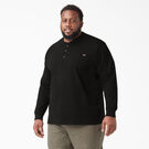 Heavyweight Long Sleeve Henley T-Shirt - Black &#40;BK&#41;