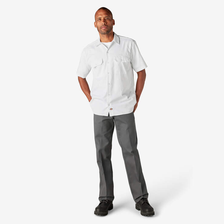 Short Sleeve Work Shirt - White (WH) image number 8