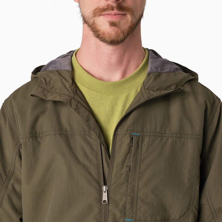 ProTect Cooling Hooded Ripstop Jacket - Moss Green (MS) image number 5